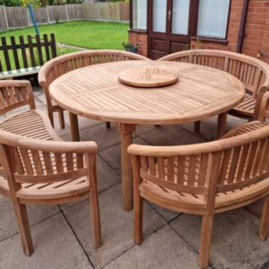 60 round teak outdoor dining table