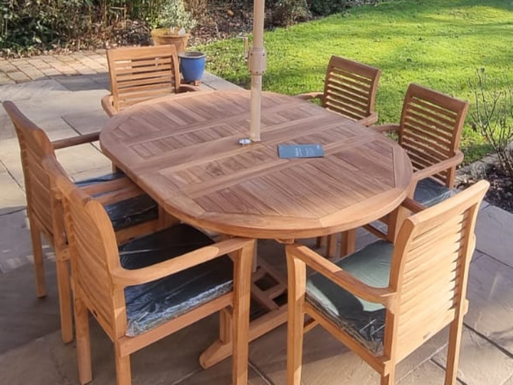 Superb Teak Garden Dining Set | Seats 6 | Kingsley Smythe