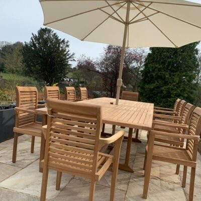 Superior Teak Garden Dining Set, Seats 10 | Kingsley Smythe